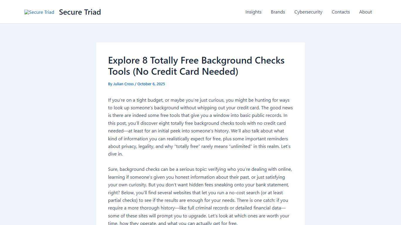 8 Free Background Checks Tools with No Credit Card Needed | Secure Triad